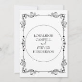 Eenvoudige trouwuitnodiging kaart (Achterkant)