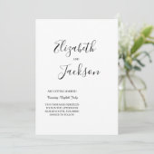 Eenvoudige trouwuitnodiging kaart (Staand voorkant)