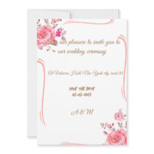 eenvoudige trouwuitnodiging met rozen bloemen