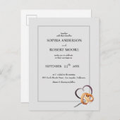 eenvoudige trouwuitnodiging met trouwringen uitnodiging briefkaart (Voorkant / Achterkant)