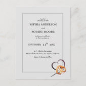 eenvoudige trouwuitnodiging met trouwringen uitnodiging briefkaart (Voorkant)