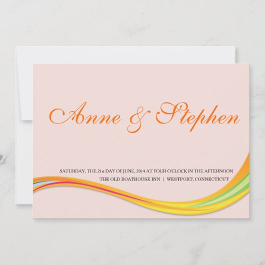 eenvoudige trouwuitnodiging zachte roze kaart (Voorkant)