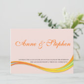 eenvoudige trouwuitnodiging zachte roze kaart (Staand voorkant)