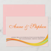 eenvoudige trouwuitnodiging zachte roze kaart (Voorkant / Achterkant)