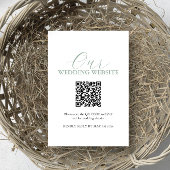 Eenvoudige trouwwebsite RSVP-kaart met QR-code Kaart