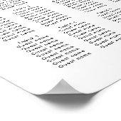 Eenvoudige trouwzitplaats poster (Hoek)