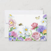 Eenvoudige Tuin Lente Madeliefje Wilde Bloem Minim RSVP Kaartje (Achterkant)