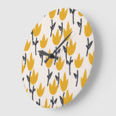 Eenvoudige Tulp Bloem Stof Print Grote Klok (Hoek)