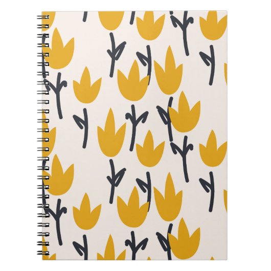 Eenvoudige Tulp Bloem Stof Print Notitieboek (Voorkant)