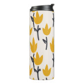 Eenvoudige Tulp Bloem Stof Print Thermosbeker (Gedraaid links)
