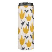 Eenvoudige Tulp Bloem Stof Print Thermosbeker (Achterkant)