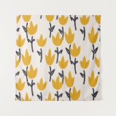 Eenvoudige Tulp Bloem Stof Print Wandkleed (Voorkant)