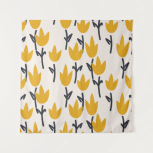 Eenvoudige Tulp Bloem Stof Print Wandkleed