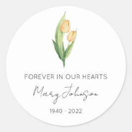 Eenvoudige Tulp Herdenking Ronde Sticker