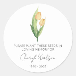 Eenvoudige Tulp Herdenking Zaadpakket Ronde Sticker