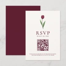 Eenvoudige Tulp Ivoor Minimalistische Trouw QR Cod
