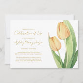 Eenvoudige Tulp Levensviering Uitvaart Kaart (Voorkant)