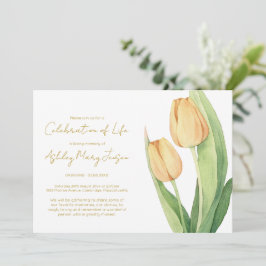 Eenvoudige Tulp Levensviering Uitvaart Kaart