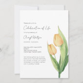 Eenvoudige Tulp Levensviering Uitvaart Kaart (Voorkant)