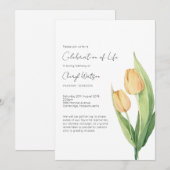 Eenvoudige Tulp Levensviering Uitvaart Kaart (Voorkant / Achterkant)