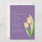 Eenvoudige Tulp Levensviering Uitvaart Kaart (Voorkant)