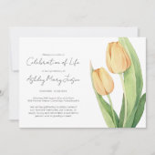 Eenvoudige Tulp Levensviering Uitvaart Kaart (Voorkant)