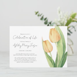 Eenvoudige Tulp Levensviering Uitvaart Kaart