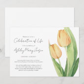 Eenvoudige Tulp Levensviering Uitvaart Kaart (Voorkant / Achterkant)