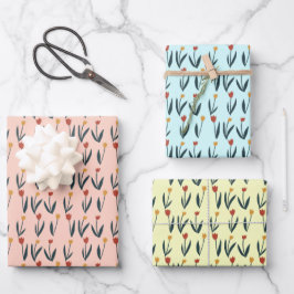 Eenvoudige Tulpen van het Floral Pattern-patroon Inpakpapier Vel