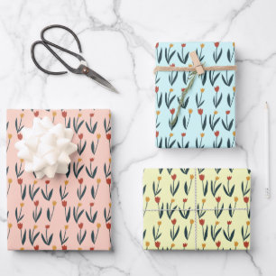 Eenvoudige Tulpen van het Floral Pattern-patroon Inpakpapier Vel