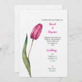 Eenvoudige tulpenbloem uitnodiging (Voorkant / Achterkant)