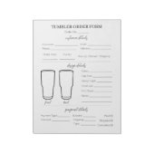 Eenvoudige Tumbler Mok Cup Business Order Formulie Notitieblok (Linkerzijde)