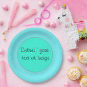 Eenvoudige turkooizen, groene borden, muntpapier papieren bordje (Feest)