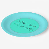 Eenvoudige turkooizen, groene borden, muntpapier papieren bordje (Gekanteld)