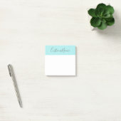 Eenvoudige Turquoise Background en Dim Grey Name Post-it® Notes (Kantoor)