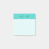 Eenvoudige Turquoise Background met Dark Green Nam Post-it® Notes (Voorkant)