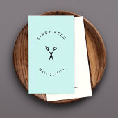 Eenvoudige Turquoise Blauwe Haarstylist Schaarsalo Visitekaartje