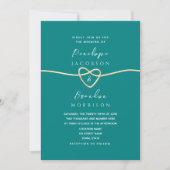 Eenvoudige Turquoise Bruiloft Kaart (Voorkant)