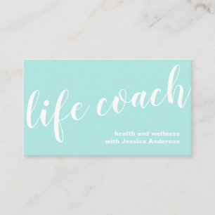 Eenvoudige Turquoise Health and Wellness Life Coac Visitekaartje
