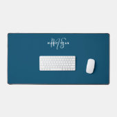 Eenvoudige Turquoise Minimalistische Monogramcadea Bureaumat (Keyboard & Muis)