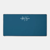 Eenvoudige Turquoise Minimalistische Monogramcadea Bureaumat (Voorkant)