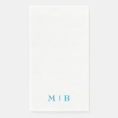 Eenvoudige Turquoise Monogram Badkamer Servet (Voorkant)
