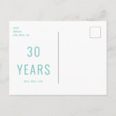 Eenvoudige Turquoise Pensioen Party uitnodiging (Achterkant)