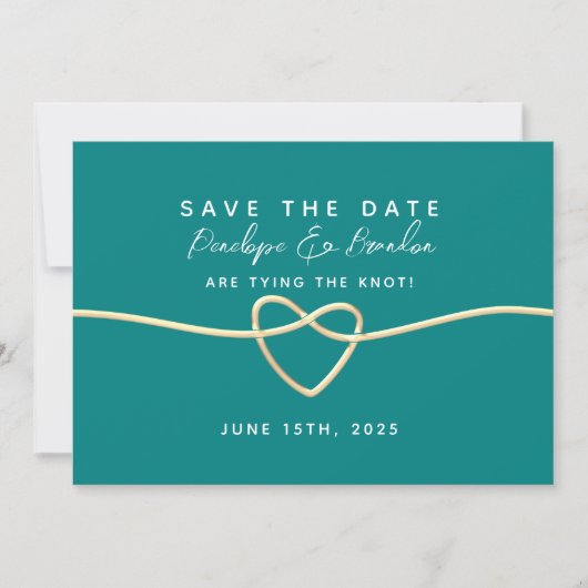 Eenvoudige Turquoise Trouwdag Save The Date (Voorkant)