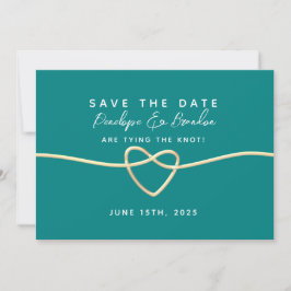 Eenvoudige Turquoise Trouwdag Save The Date