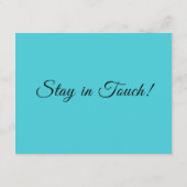 Eenvoudige turquoise We hebben verplaatst verander Informatiekaartje (Achterkant)