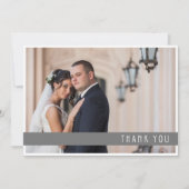 Eenvoudige twee foto bruiloft dank u bedankkaart (Voorkant)