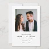 Eenvoudige twee foto bruiloft save the date (Voorkant)