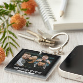 Eenvoudige twee foto collage beste papa ooit sleutelhanger (Voorkant Rechts)