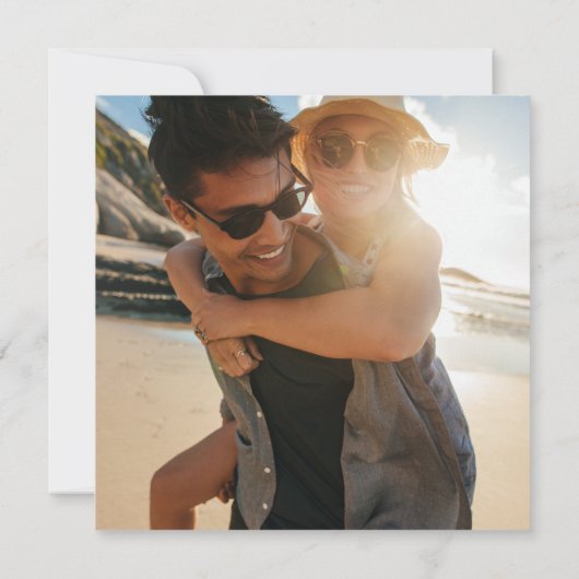 Eenvoudige twee foto kalligrafie bruiloft Save the (Achterkant)